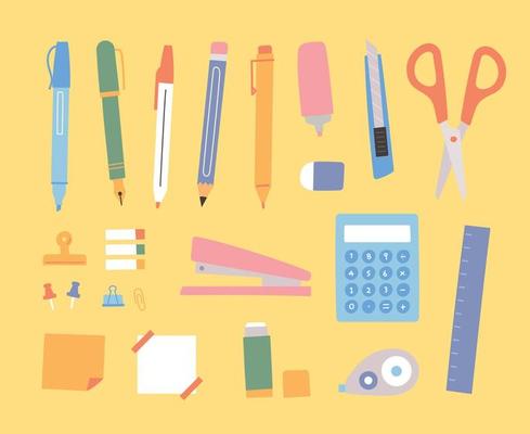 Office Supplies Vector Art & Graphics | freevector.com