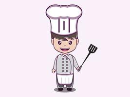 Chef character vector cartoon iocn illustration