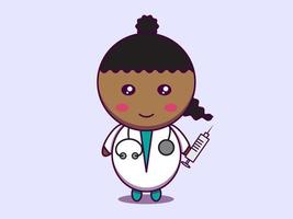 cute doctor character vector cartoon illustration