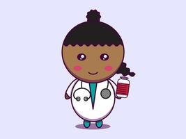 cute doctor character vector cartoon illustration