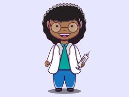 cute doctor character vector cartoon illustration