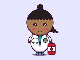 cute doctor character vector cartoon illustration