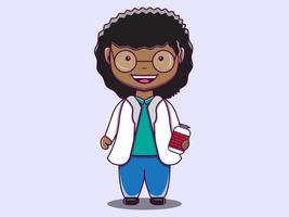 cute doctor character vector cartoon illustration