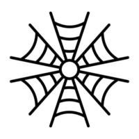 icono de línea de tela de araña vector