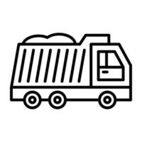 Dump Truck Line Icon vector