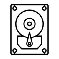 icono de línea de disco duro vector