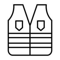 Labour Vest Line Icon vector