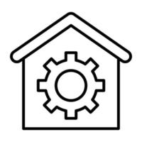 icono de línea de reparación de casa vector