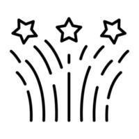 Wedding Fireworks Line Icon vector