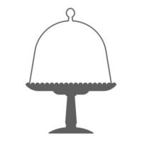 Cake stand with lid in flat icon style. Empty tray for fruit and desserts. Vector illustration.