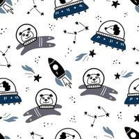 Space and galaxy seamless pattern. Vector illustration.