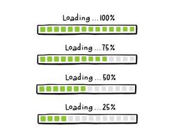 Loading bar doodle element. Hand drawn vector