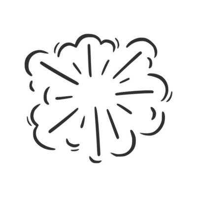 Hand drawn explosion cloud, splash smoke