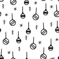 Navidad doodle bola de patrones sin fisuras vector