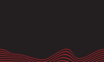 Abstract stripe background in black and red with wavy lines pattern. vector