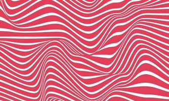 Abstract stripe background in red and white with wavy lines pattern. vector