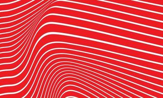 Abstract stripe background in red and white with wavy lines pattern. vector