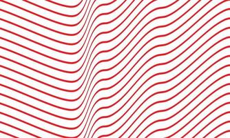 Abstract stripe background in red and white with wavy lines pattern. vector