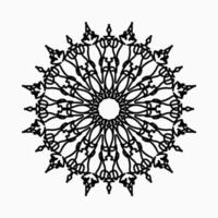 Patrón circular en forma de mandala con flor para decoración de tatuaje de mandala de henna. vector