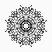 Patrón circular en forma de mandala con flor para decoración de tatuaje de mandala de henna. vector