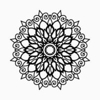 Patrón circular en forma de mandala con flor para decoración de tatuaje de mandala de henna. vector