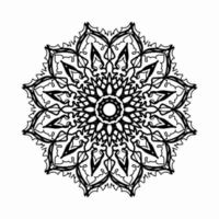 Patrón circular en forma de mandala con flor para decoración de tatuaje de mandala de henna. vector