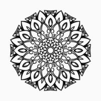 Patrón circular en forma de mandala con flor para decoración de tatuaje de mandala de henna. vector