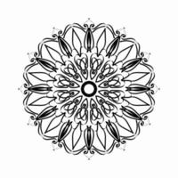 Patrón circular en forma de mandala con flor para decoración de tatuaje de mandala de henna. vector