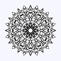 adorno indio tarjeta en blanco y negro con mandala vector