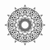 Patrón circular en forma de mandala con flor para decoración de tatuaje de mandala de henna. vector