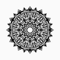 Patrón circular en forma de mandala con flor para decoración de tatuaje de mandala de henna. vector