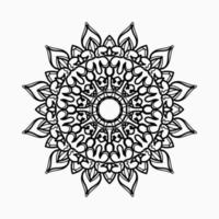 Patrón circular en forma de mandala con flor para decoración de tatuaje de mandala de henna. vector