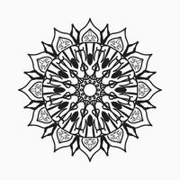 Patrón circular en forma de mandala con flor para decoración de tatuaje de mandala de henna. vector