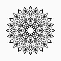 Patrón circular en forma de mandala con flor para decoración de tatuaje de mandala de henna. vector