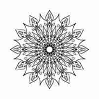 Patrón circular en forma de mandala con flor para decoración de tatuaje de mandala de henna. vector