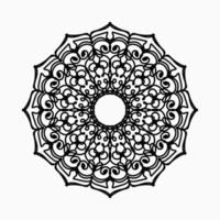 Patrón circular en forma de mandala con flor para decoración de tatuaje de mandala de henna. vector