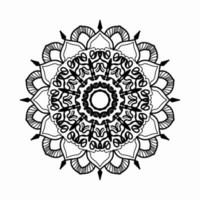 Patrón circular en forma de mandala con flor para decoración de tatuaje de mandala de henna. vector