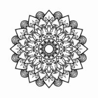 Patrón circular en forma de mandala con flor para decoración de tatuaje de mandala de henna. vector