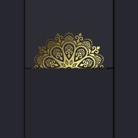 Fondo adornado de mandala de oro de lujo para invitación de boda, portada de libro vector