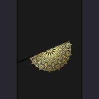 Fondo adornado de mandala de oro de lujo para invitación de boda, portada de libro vector