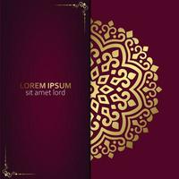 Luxury gold mandala ornate background for wedding invitation, book cover vector