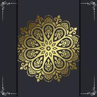 Luxury gold mandala ornate background for wedding invitation, book cover vector