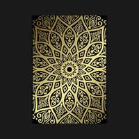 Luxury gold mandala ornate background for wedding invitation, book cover vector