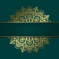 Luxury gold mandala ornate background for wedding invitation, book cover vector