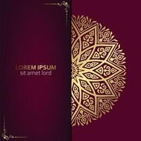 Luxury gold mandala ornate background for wedding invitation, book cover vector