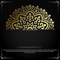 Luxury gold mandala ornate background for wedding invitation, book cover vector