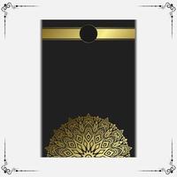 Fondo adornado de mandala de oro de lujo para invitación de boda, portada de libro vector