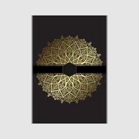 Luxury gold mandala ornate background for wedding invitation, book cover vector