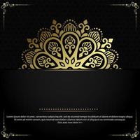 Luxury gold mandala ornate background for wedding invitation, book cover vector