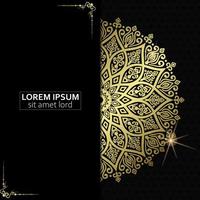 Luxury gold mandala ornate background for wedding invitation, book cover vector